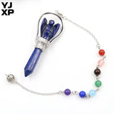 7 Chakra Reiki Healing Chain Lapis Lazuli Angel Pendulum Pendant