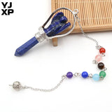 7 Chakra Reiki Healing Chain Lapis Lazuli Angel Pendulum Pendant