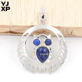 Natural Stone Owl Pendant Purple Amethysts Rose Pink Quartz Necklace Charm