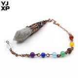 YJXP Natural Stone Pendulum Pendants Reiki Healing Crystal Chakra Amulet Charms