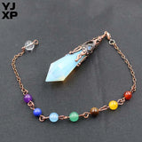 YJXP Natural Stone Pendulum Pendants Reiki Healing Crystal Chakra Amulet Charms
