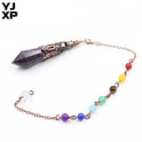 YJXP Natural Stone Pendulum Pendants Reiki Healing Crystal Chakra Amulet Charms