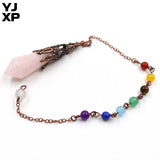 YJXP Natural Stone Pendulum Pendants Reiki Healing Crystal Chakra Amulet Charms