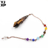 YJXP Natural Stone Pendulum Pendants Reiki Healing Crystal Chakra Amulet Charms