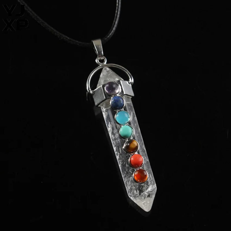 YJXP Rock Crystal Stone Chakra Pendant