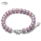 S925 Sterling Silver Natural Pearl Bracelet Women's Engagement Gift