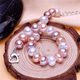 S925 Sterling Silver Natural Pearl Bracelet Women's Engagement Gift
