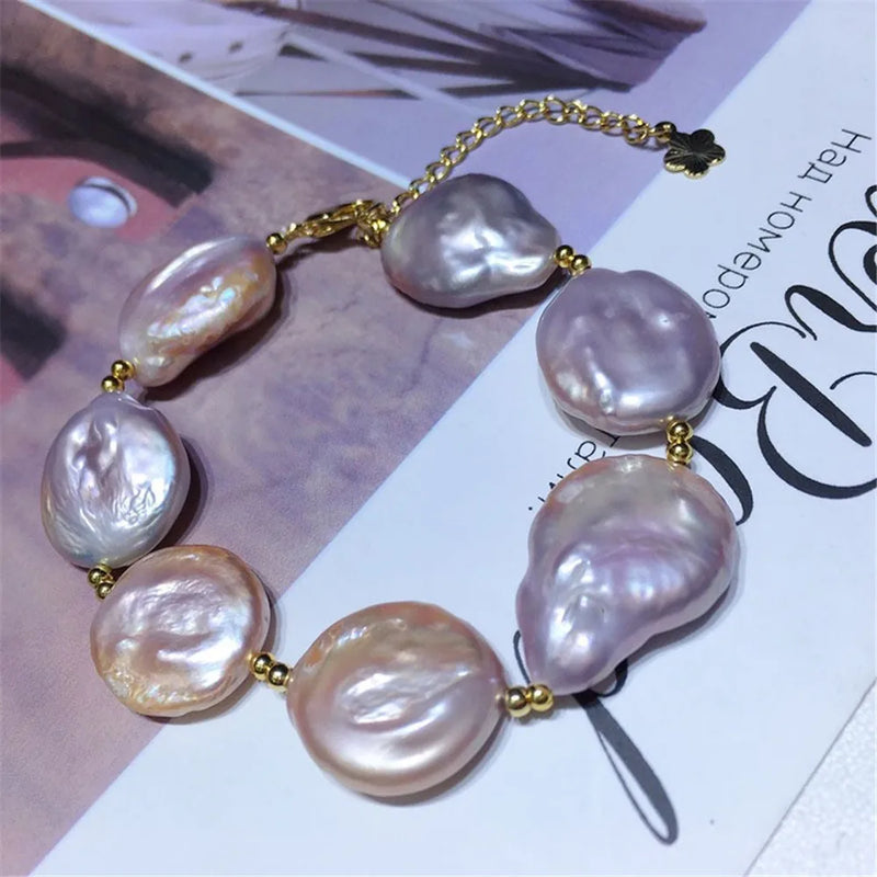 Baroque Freshwater Pearl Bracelet 16-17mm