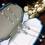 Women's Freshwater Ash Pearl Bracelet with Round Strong Light Micro-Defect Chain