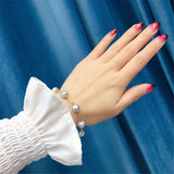 Women's Freshwater Ash Pearl Bracelet with Round Strong Light Micro-Defect Chain