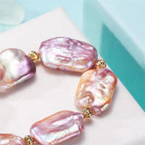 Freshwater Baroque Shaped Purple Pearl Pull Bracelet