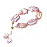 Freshwater Baroque Shaped Purple Pearl Pull Bracelet