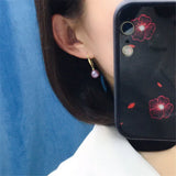 Purple 8-9mm Pearl Ear Hooks, Classic Earrings