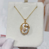 Natural Freshwater Pearl Baroque Pendant 18K Gift Fine Jewelry
