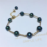 Peacock Green Pearl Bracelet 9-10mm Personality Jewelry