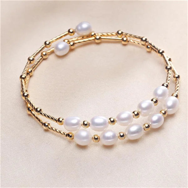 18K Pearl Bracelet Girls Gift Anniversary Jewelry