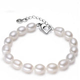 Sterling Silver Rice Pearl Bracelet for Women
