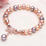 Natural Pearl Bracelet Women's S925 - Gift for Her