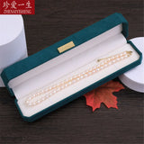 Women's S925 Rice Pearl Necklace Romantic High Fine Jewelry Anniversary Chain
