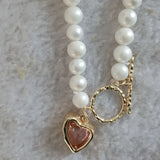 Women's Freshwater Pearl Necklace Unique Design Chain Gift