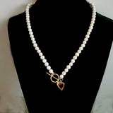 Women's Freshwater Pearl Necklace Unique Design Chain Gift