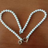 Women's Freshwater Pearl Necklace Unique Design Chain Gift