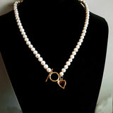 Women's Freshwater Pearl Necklace Unique Design Chain Gift