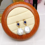 Vintage French 18K Natural Balok Pearl Earrings Classic Wedding Jewelry