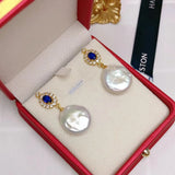 Vintage French 18K Natural Balok Pearl Earrings Classic Wedding Jewelry