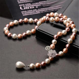 Multicolor Pearl Sweater Chain S925 Sterling Silver Necklace