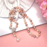 Multicolor Pearl Sweater Chain S925 Sterling Silver Necklace