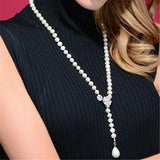 Multicolor Pearl Sweater Chain S925 Sterling Silver Necklace