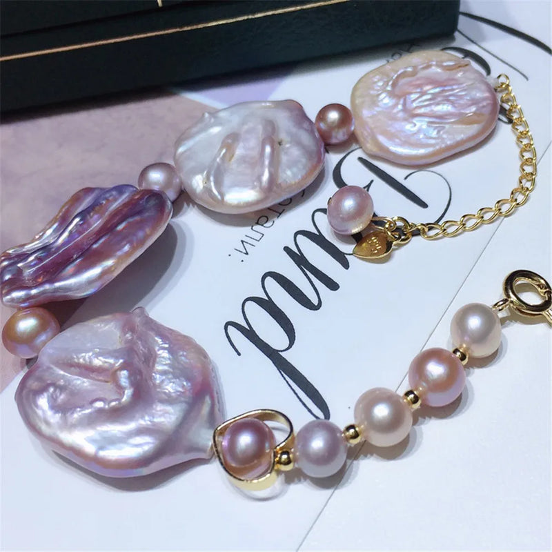 Baroque Pearl Bracelet 20mm Mixed with 7-8mm Bracelet