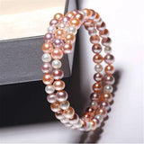 Natural Freshwater Pearl Bracelet in White/Purple/Pink/Black