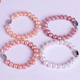 Natural Freshwater Pearl Bracelet White/Purple/Pink/Black