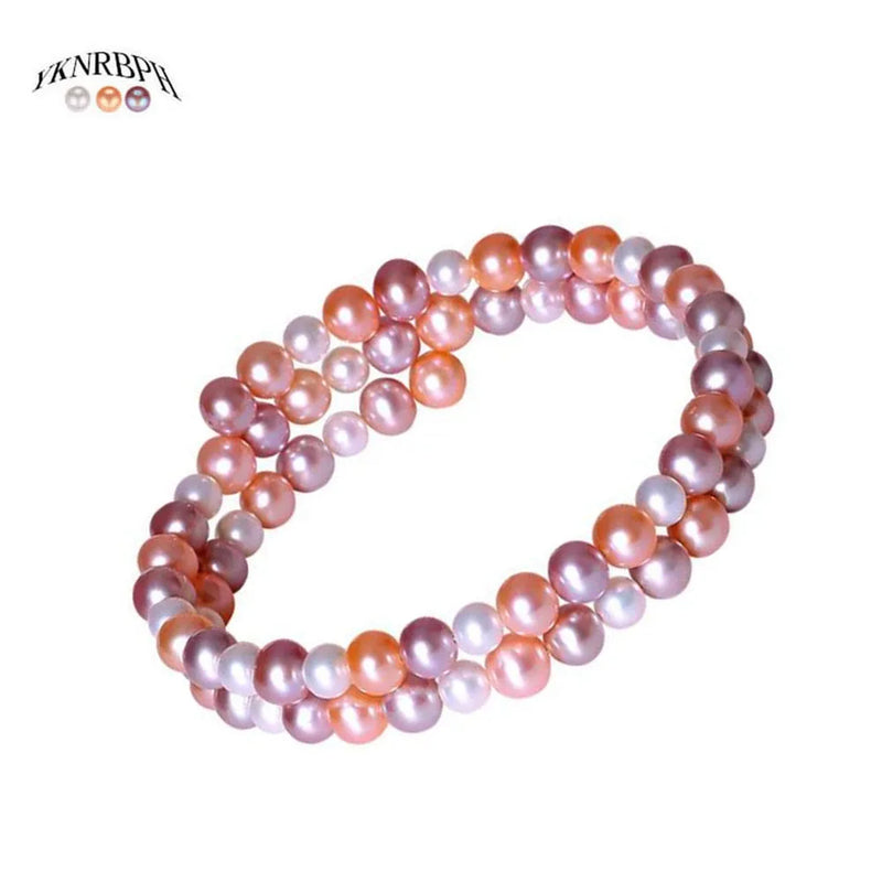 Natural Freshwater Pearl Bracelet in White/Purple/Pink/Black