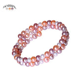 Natural Freshwater Pearl Bracelet in White/Purple/Pink/Black