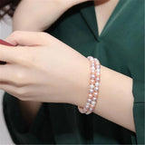 Natural Freshwater Pearl Bracelet in White/Purple/Pink/Black