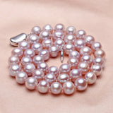 Natural Freshwater Necklace 8-9MM Pink Purple Multicolor 925 Sterling Silver