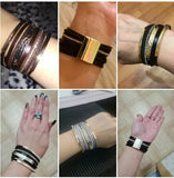 Boho Braided Rope Leather Bracelet for Women