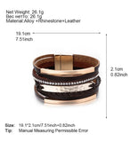 Boho Braided Rope Leather Bracelet for Women