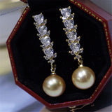 YNRBPH Freshwater Pearl Stud Earrings 9-10mm French Retro