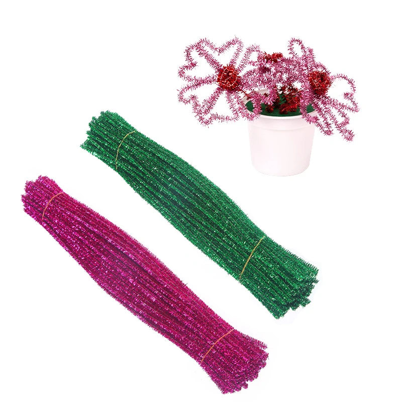 Colorful Wool Root Top Twisting Bar DIY Craft Decor Iron Wire Plush Kids Gift