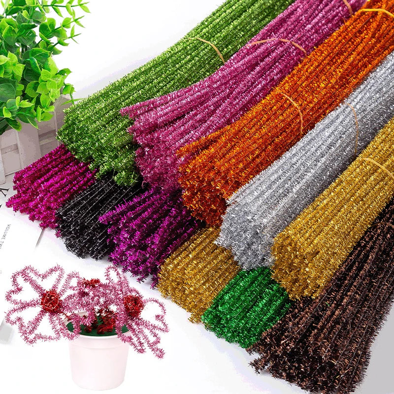 Colorful Wool Root Top Twisting Bar DIY Craft Decor Iron Wire Plush Kids Gift