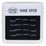 20PCS 925 Silver Nose Stud Hoop Ring Body Piercing Jewelry