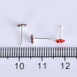 24PCS 925 Sterling Silver Crystal Flower Nose Stud Ring Body Piercing Jewelry