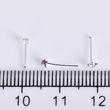 24PCS 925 Sterling Silver Crystal Nose Stud Body Piercing Jewelry
