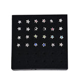 24PCS 925 Sterling Silver Crystal Nose Stud Body Piercing Jewelry