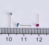 24PCS 925 Silver Multicolor Crystal Nose Stud Ring Body Piercing Jewelry