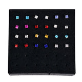 24PCS 925 Silver Multicolor Crystal Nose Stud Ring Body Piercing Jewelry
